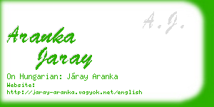 aranka jaray business card