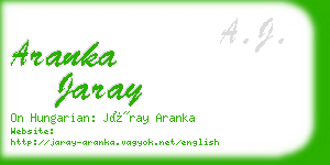aranka jaray business card